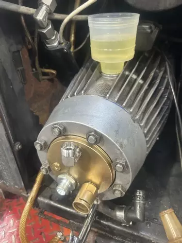 Full refurbishment carried out on the C3 pump assembly during servicing work on a heavily used Nilfisk Neptune 7. The pump was stripped down, inspected for wear, rebuilt with new valves and seals, and refilled with fresh oil ready for continued heavy-duty